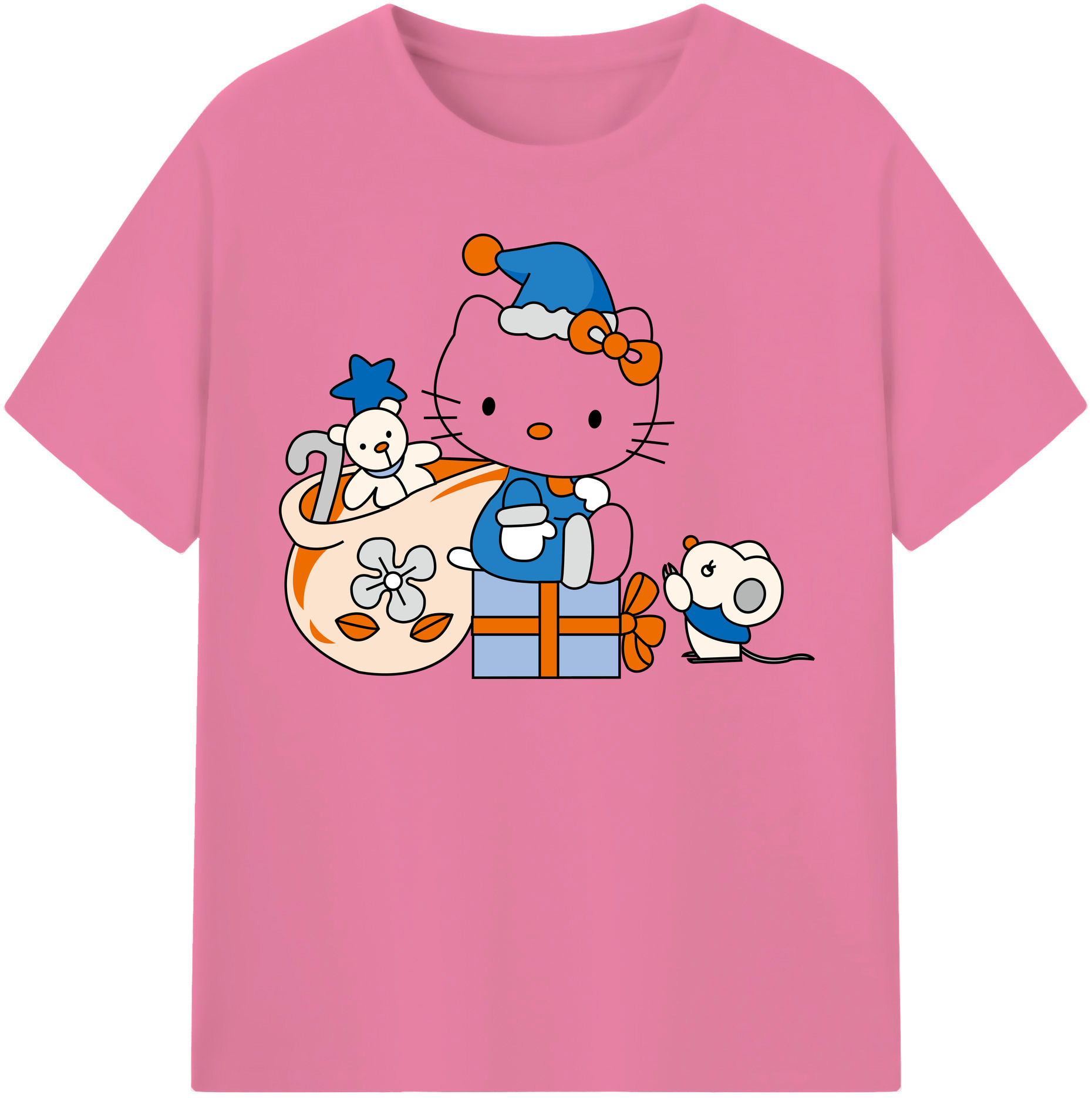 （画像用） Hello Kitty ハローキティ 綿100％半袖Tシャツ（フロントプリント）